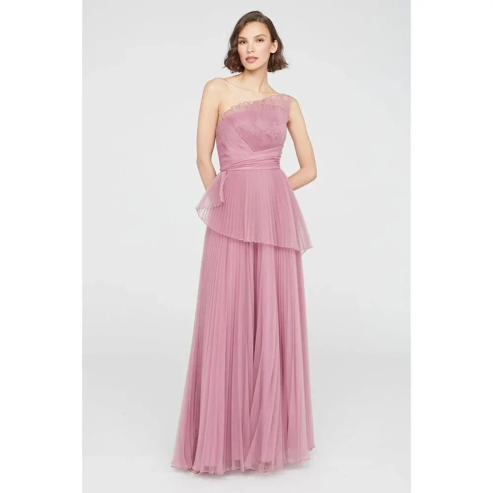 delphine one shoulder asymmetric maxi dress Reiss